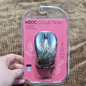 Logitech M317C Collection Wireless Mouse - Teal and Gold